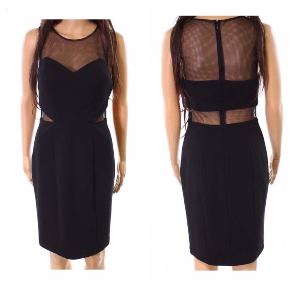 NWT DECODE 1.8 Black Mesh Sleeveless Sheath Dress